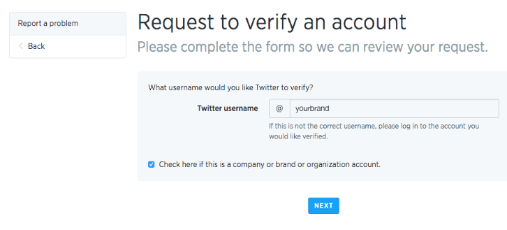 Verify your Twitter Account