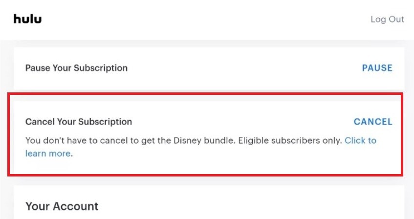 Cancel Hulu Subscription