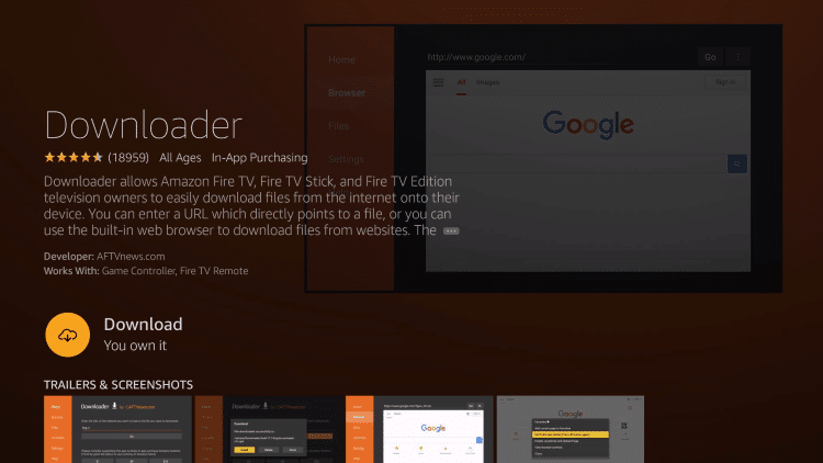 Downloader for Firestick