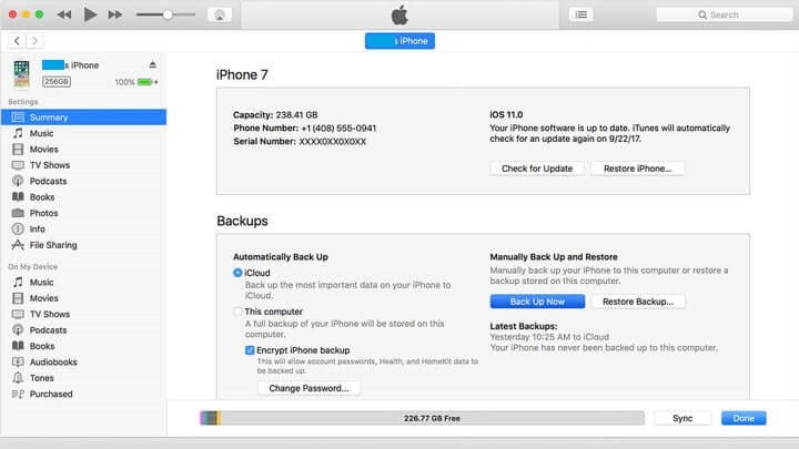 iPhone Backup using Windows