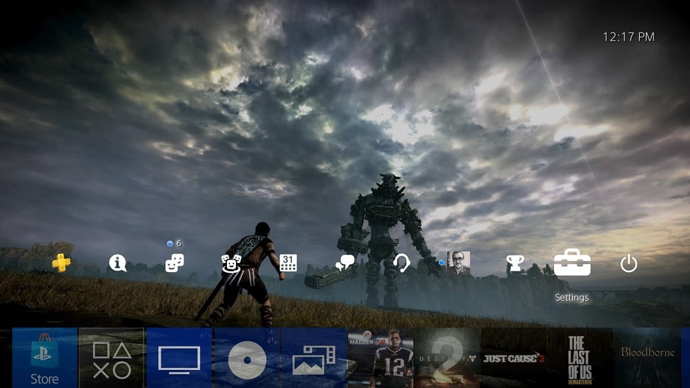  PlayStation home screen