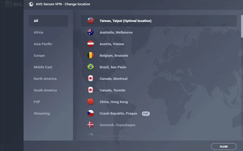 AVG VPN Server Locations