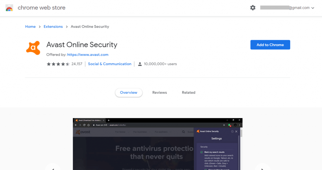 Add to Chrome-Avast for Chromebook