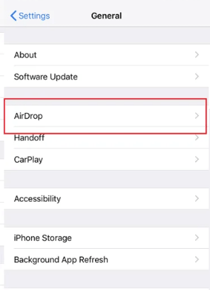 Tap AirDrop