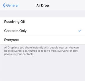 Turn on AirDrop