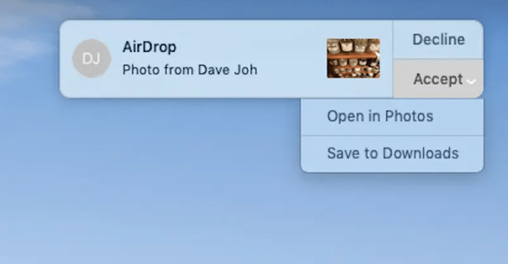 AirDrop from iPhone to Mac