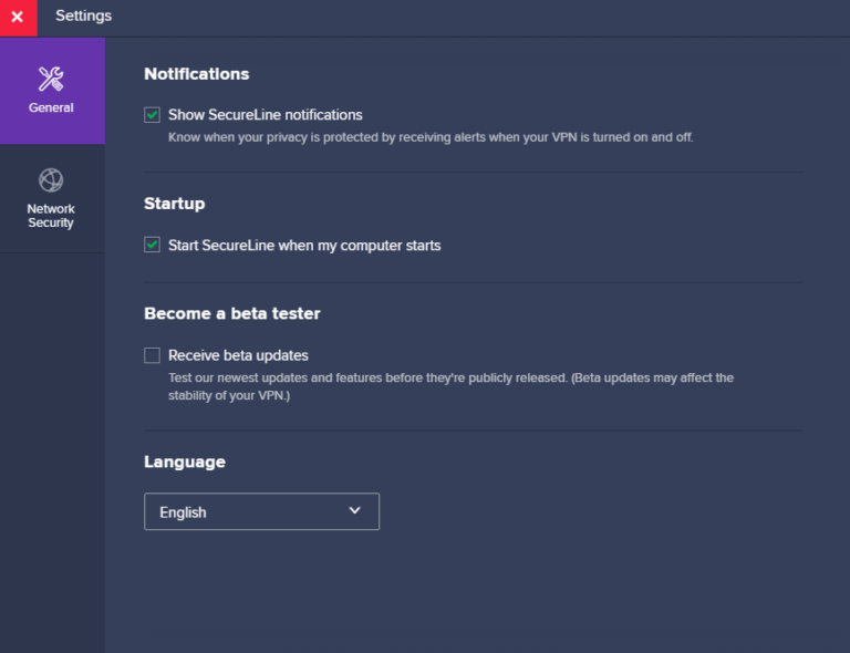 AvastVPN Settings