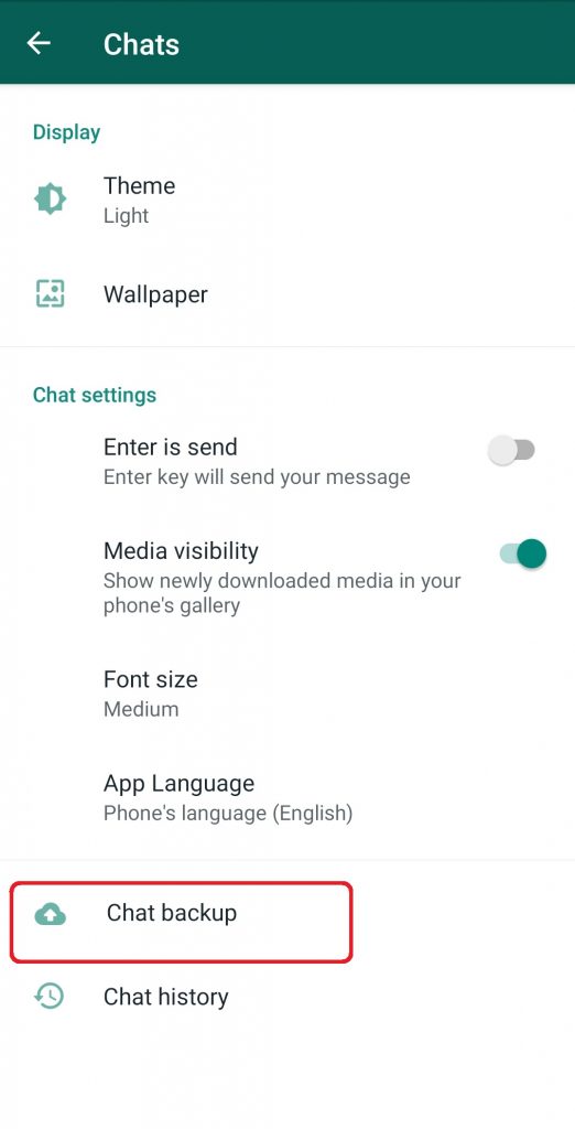 Backup WhatsApp Chats