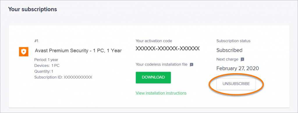 Cancel Avast Subscription