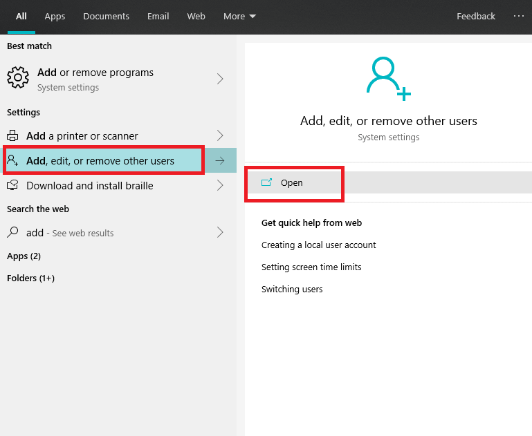 Change Account Type in Windows