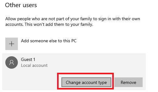 Change Account Type 