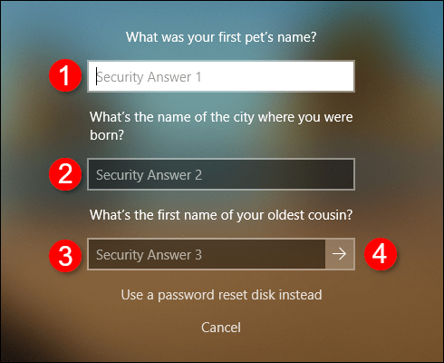 Security questions