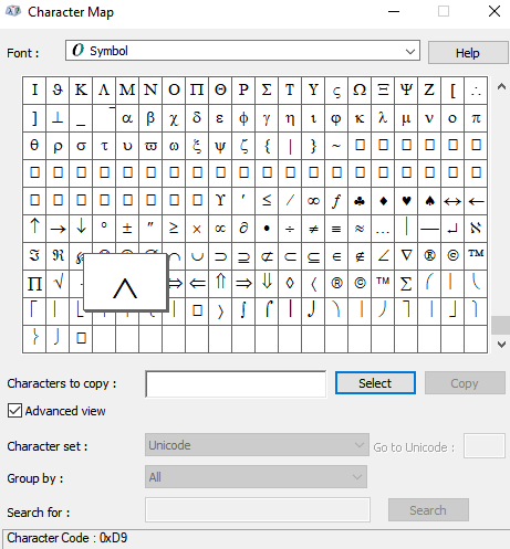 Choose Arrow symbol