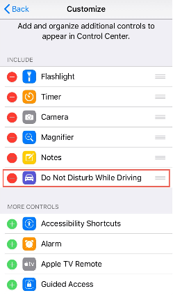 Click Do Not Disturb while Driving