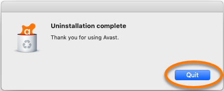 Click Quit-How To Uninstall Avast on Mac
