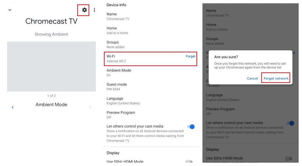 Connect Chromecast to new WiFi