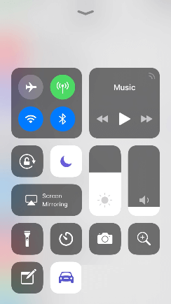 Control Center with Do Not Disturb while Driving