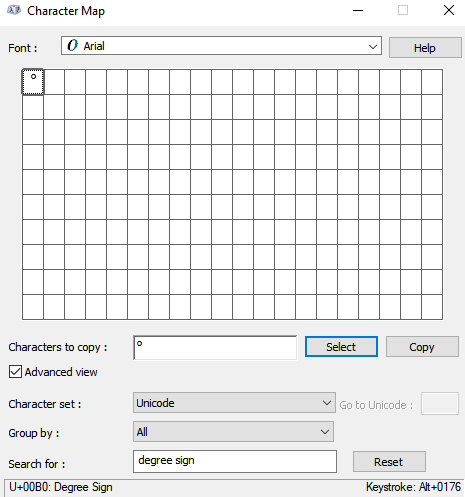 Copy Degree Symbol-Degree Symbol on Keyboard