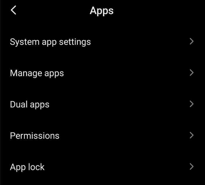 Select Manage Apps