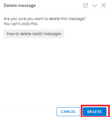 Delete Reddit Messages on PC