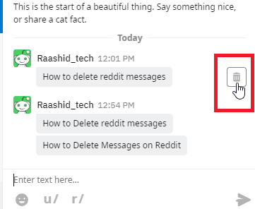 Delete Reddit Messages on Web