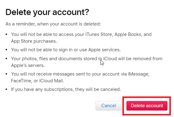 Delete iCloud Account