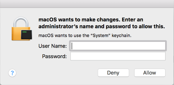 Enter username and password