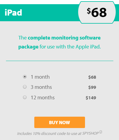 FlexiSPY iPad Pricing