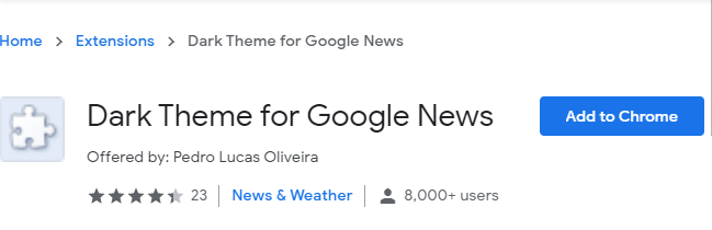 Install Dark Theme for Google News Extension