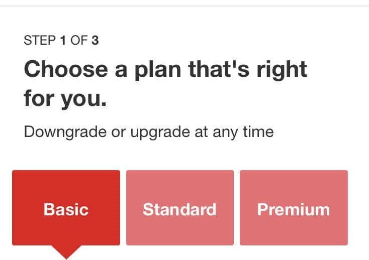Choose a Netflix subscription plan