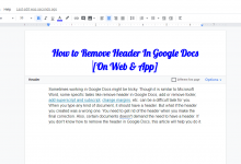 How to Remove Header In Google Docs