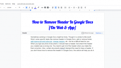 How to Remove Header In Google Docs