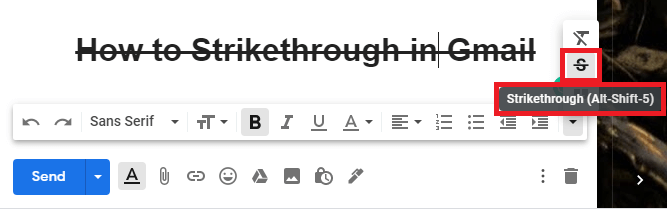 How to Strikethrough in Gmail 