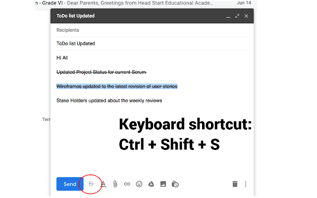 Strikethrough Chrome Extension