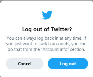 How to log out twitter