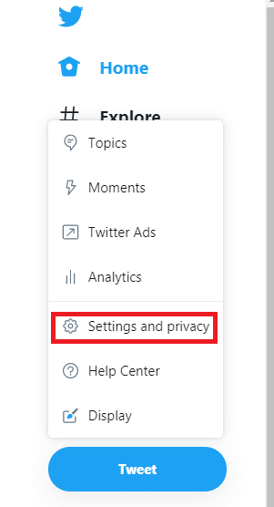 Click More and choose Settings and Privacy