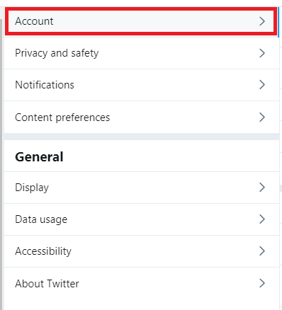 Select Account option