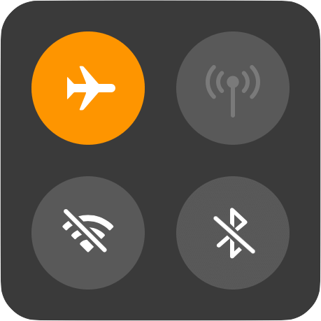 Turn on Apple Watch Aeroplane mode
