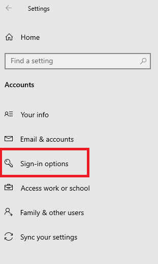 Sign-in options