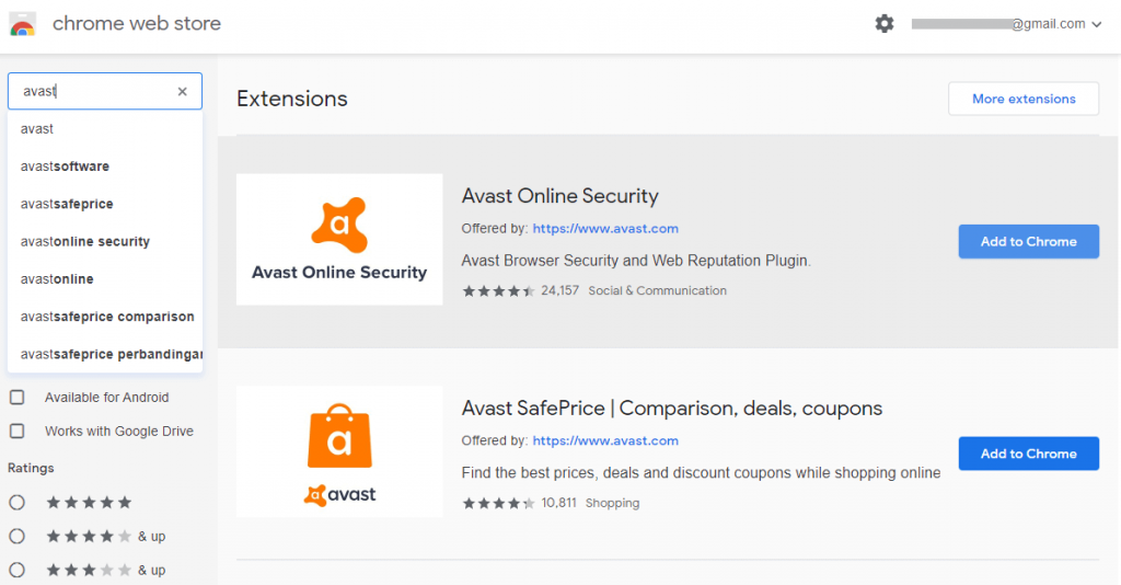 Select Avast Online Security