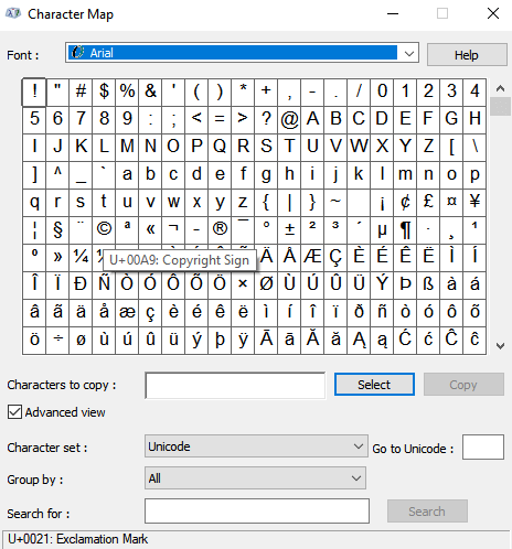 Select Copyright Symbol-Copyright Symbol on Keyboard