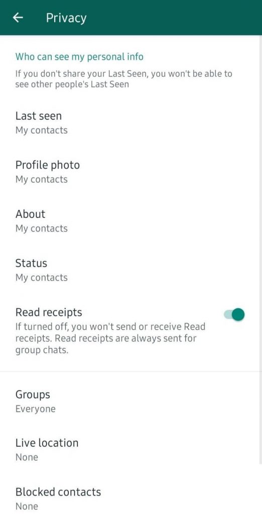 Select Last Seen to Hide WhatsApp Status