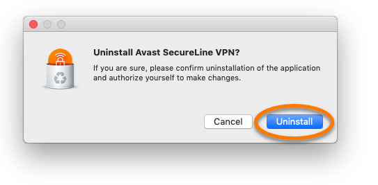 Select Uninstall-How To Uninstall Avast on Mac