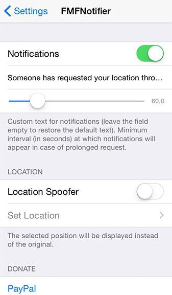 Set Fake Location using FMNotifier