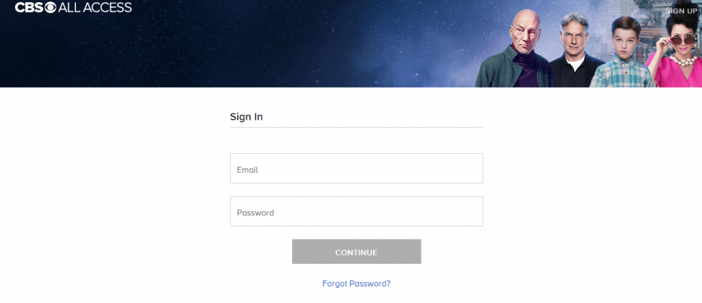 Sign in to CBS All Access Account