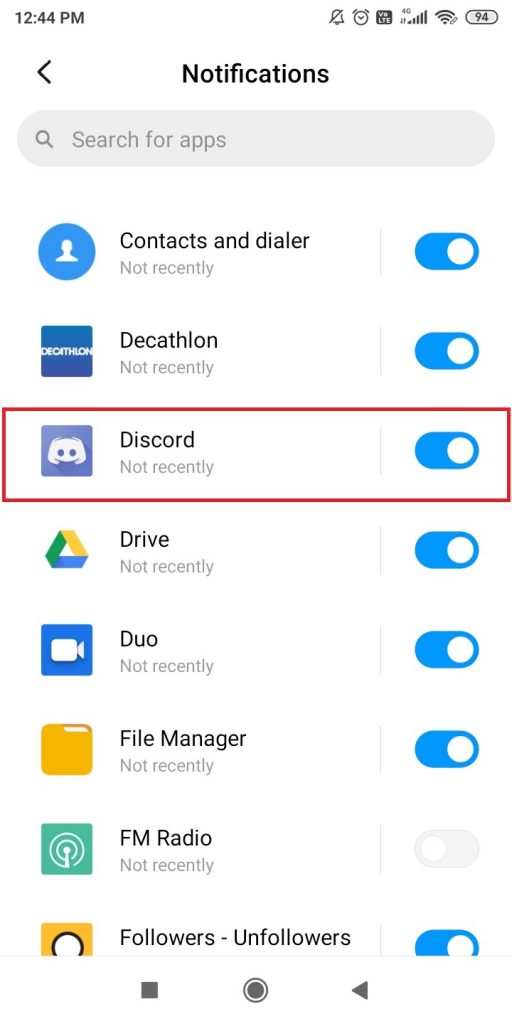 Tap on Discord app