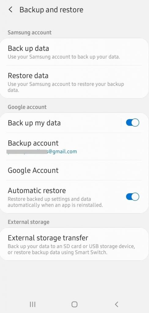 Turn on Back up data-How to Transfer Data from Android to Android