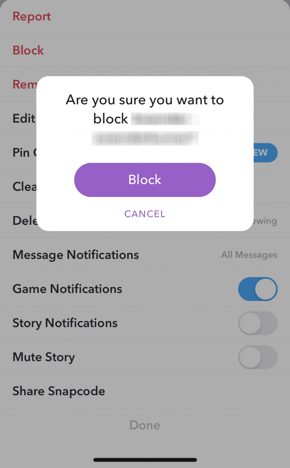 how to block your friend in snapchat