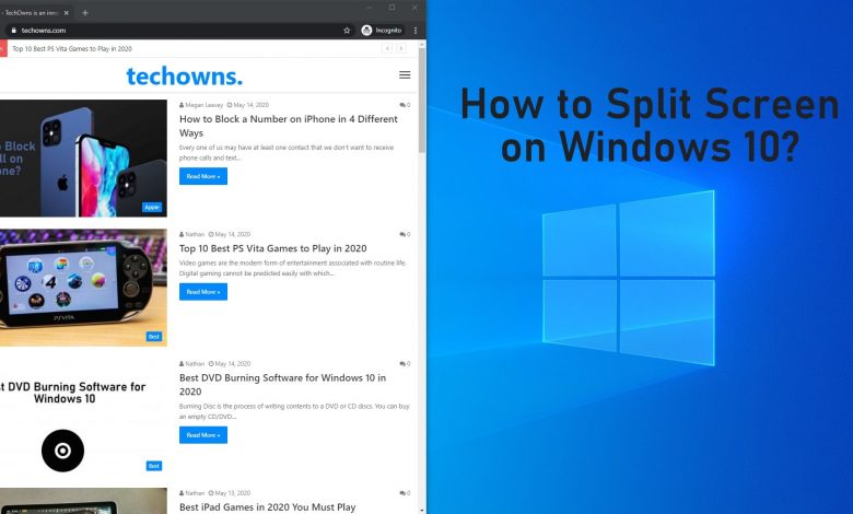 how to Split Screen on Windows 10