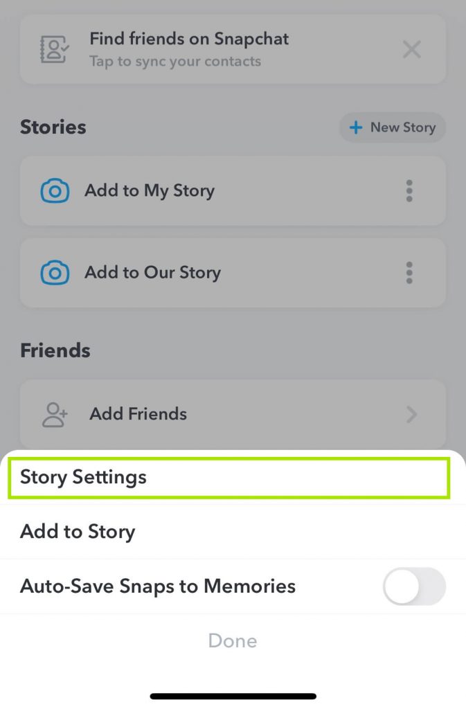 Story settings